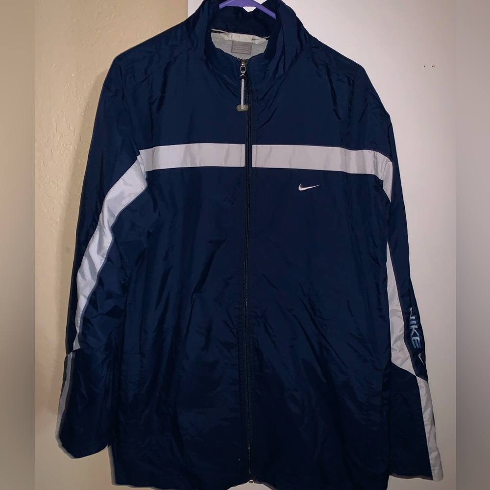 Vintage Nike 90s Nike Track Jacket Navy Blue